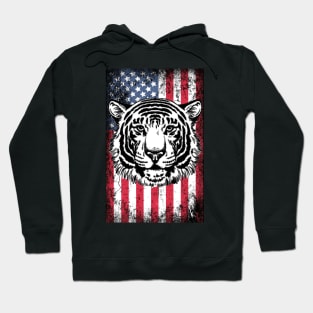 Patriotic Tiger American Flag Hoodie